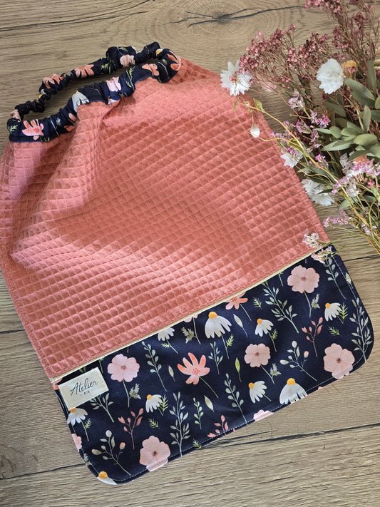 ✄ Serviette élastique Marguerite bleu