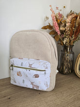 Charger l'image dans la galerie, ✄ Sac à dos maternelle "Forêt" velours écru