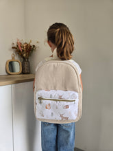Charger l'image dans la galerie, ✄ Sac à dos maternelle "Forêt" velours écru