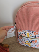 Charger l'image dans la galerie, ✄ Sac à dos maternelle "Constance" velours bleu canard