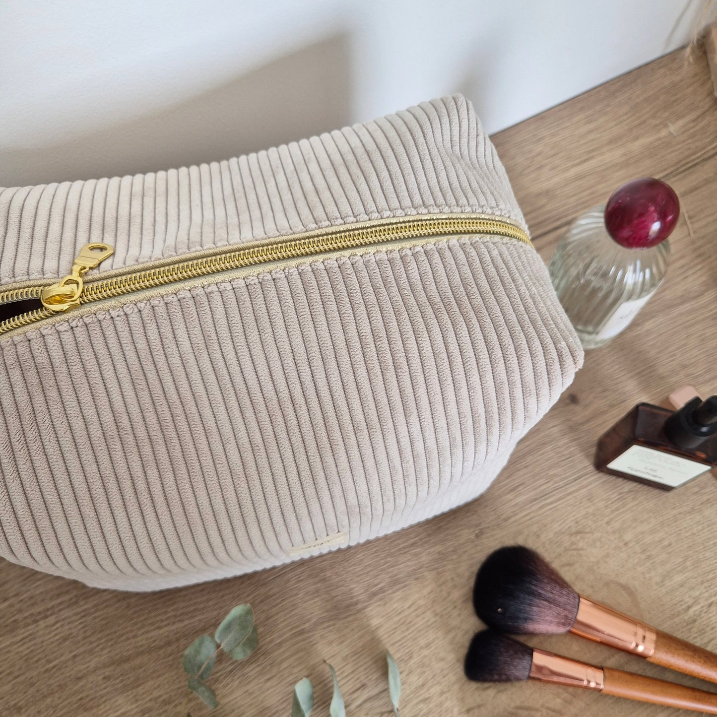 ✄‎ Trousse de Toilette - Velours Écru