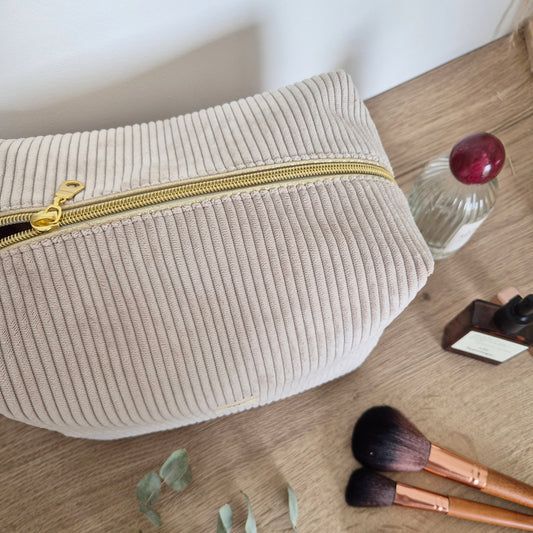 ✄‎ Trousse de Toilette - Velours Écru
