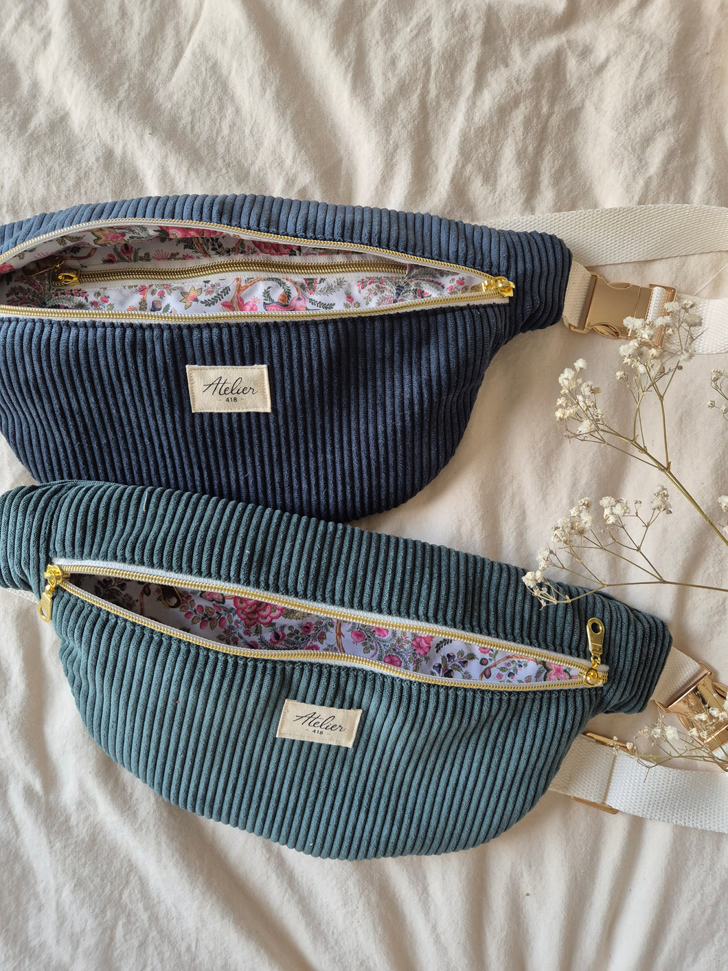 🟡 Sac banane velours Palopa (plusieurs couleurs)