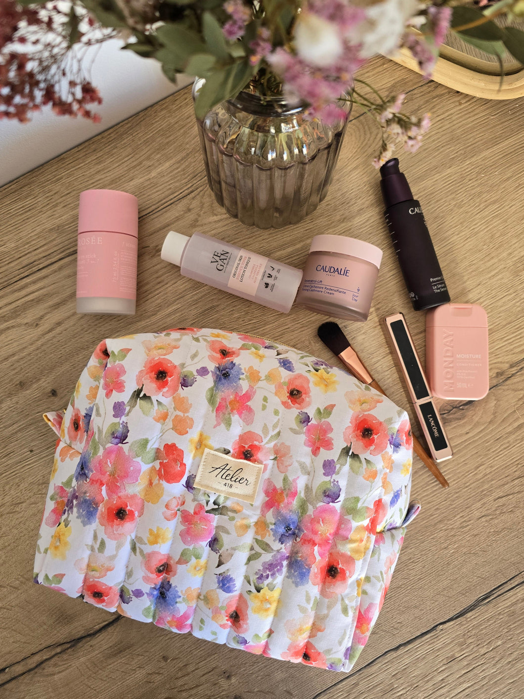 ✄‎  ‎  Trousse de toilette - Bouquet Aquarelle