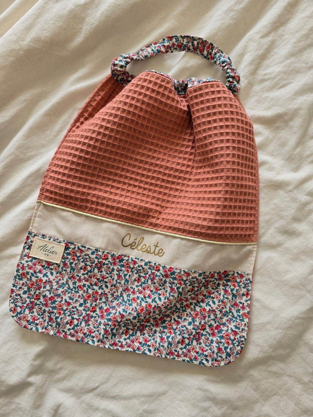 ✄‎ ‎ Serviette élastique Nina rose