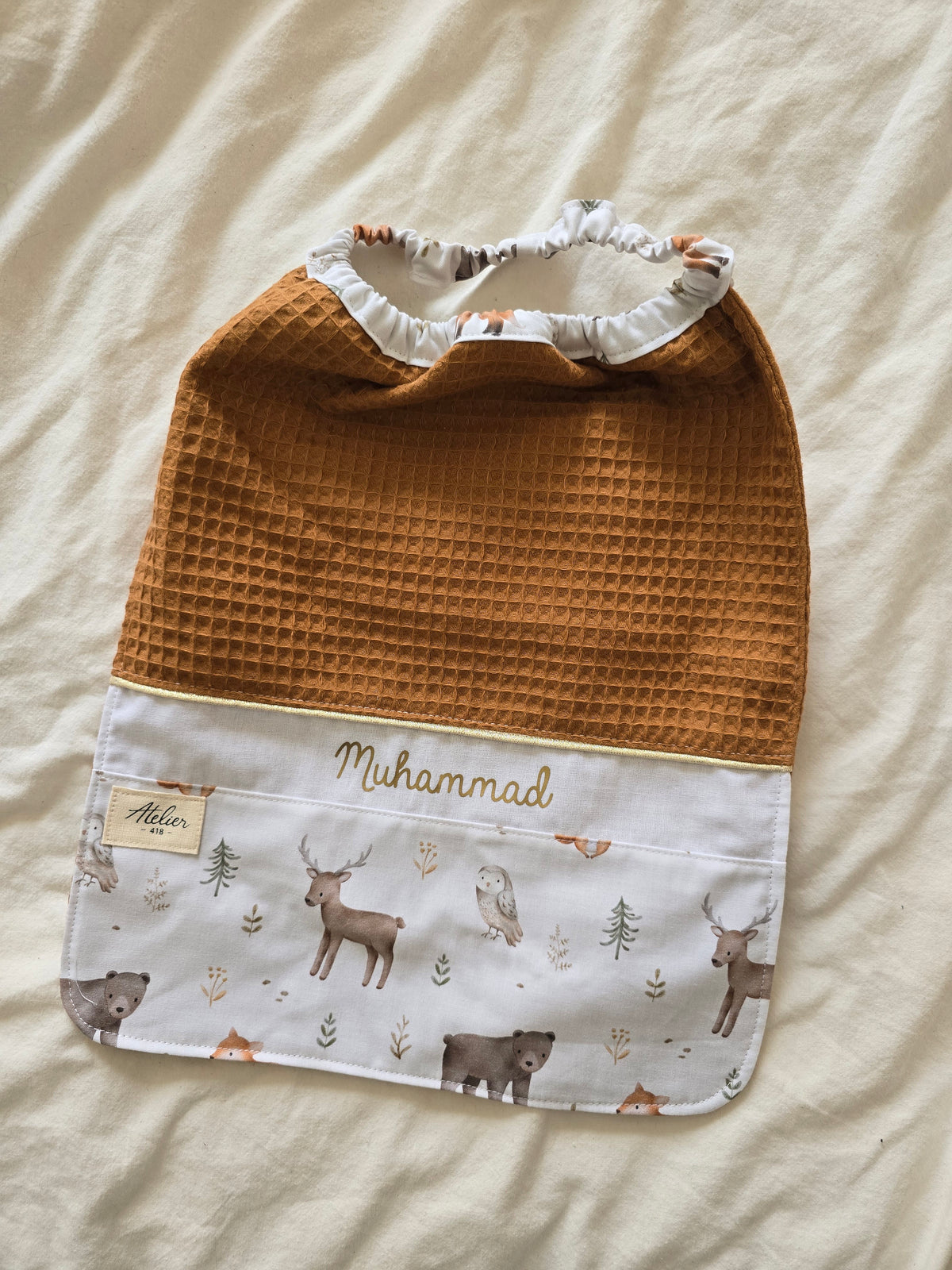 ✄‎ ‎ Serviette élastique maternelle personnalisable