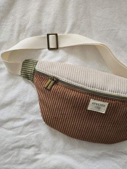 ✄‎ ‎ ‎Sac banane COLOBLOCK - Vichy marron