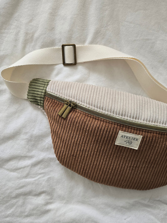 ✄‎ ‎ ‎Sac banane COLORBLOCK - Vichy marron