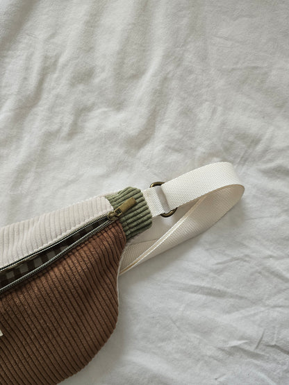✄‎ ‎ ‎Sac banane COLOBLOCK - Vichy marron