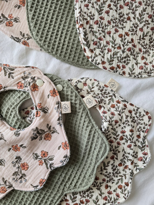 EN STOCK - Lot 3 bavoirs bébé Madeleine/Lina