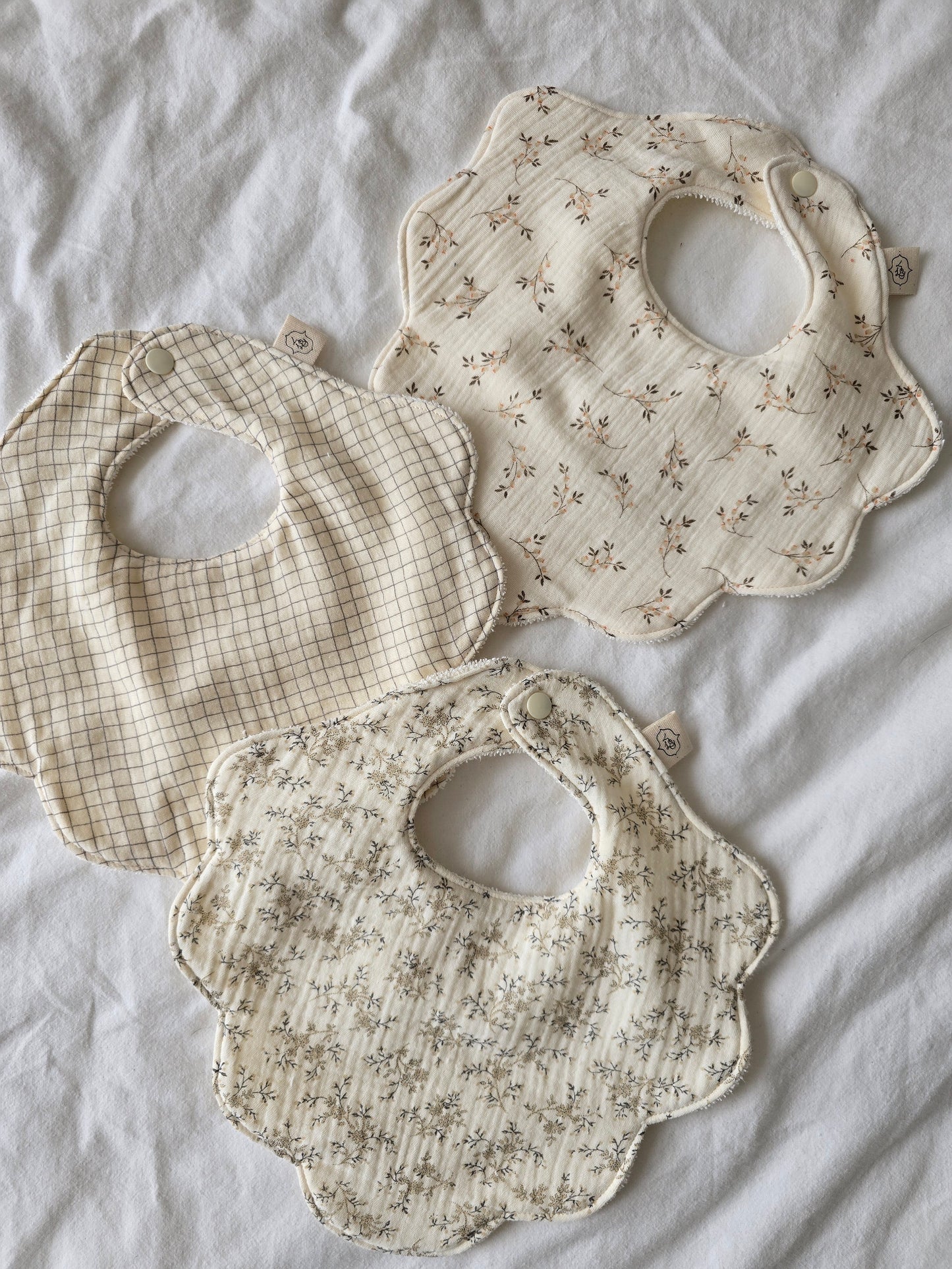 EN STOCK - Lot 3 bavoirs bébé Simone/Colette