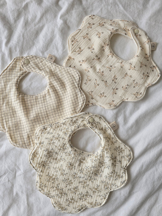 EN STOCK - Lot 3 bavoirs bébé Simone/Colette