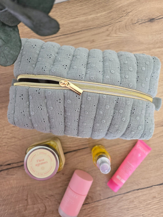 ✄‎ Trousse de Toilette - Adèle vert d'eau