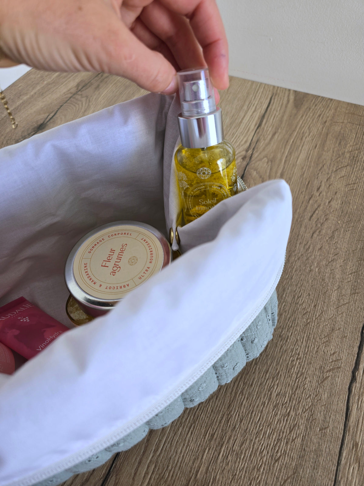 ✄‎ Trousse de Toilette - Adèle vert d'eau