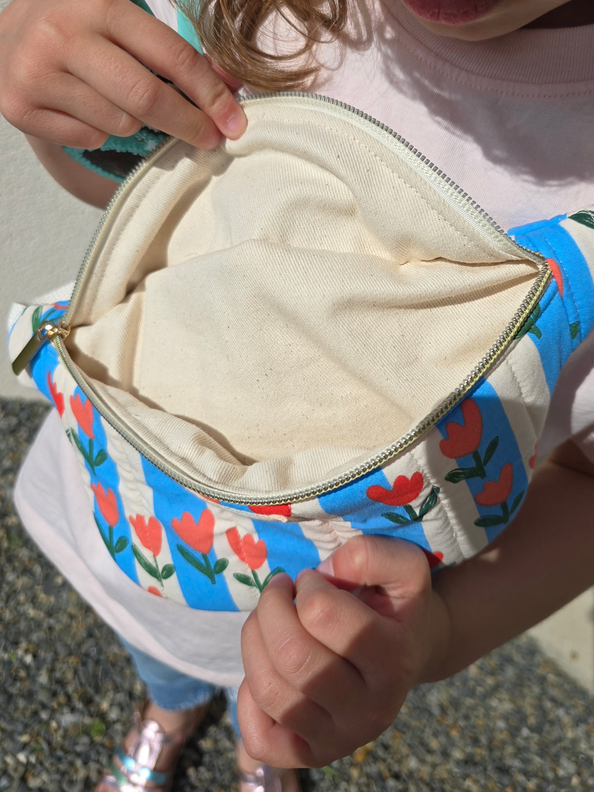 ✄‎ ‎ Sac Banane Enfant Motif Tulipes