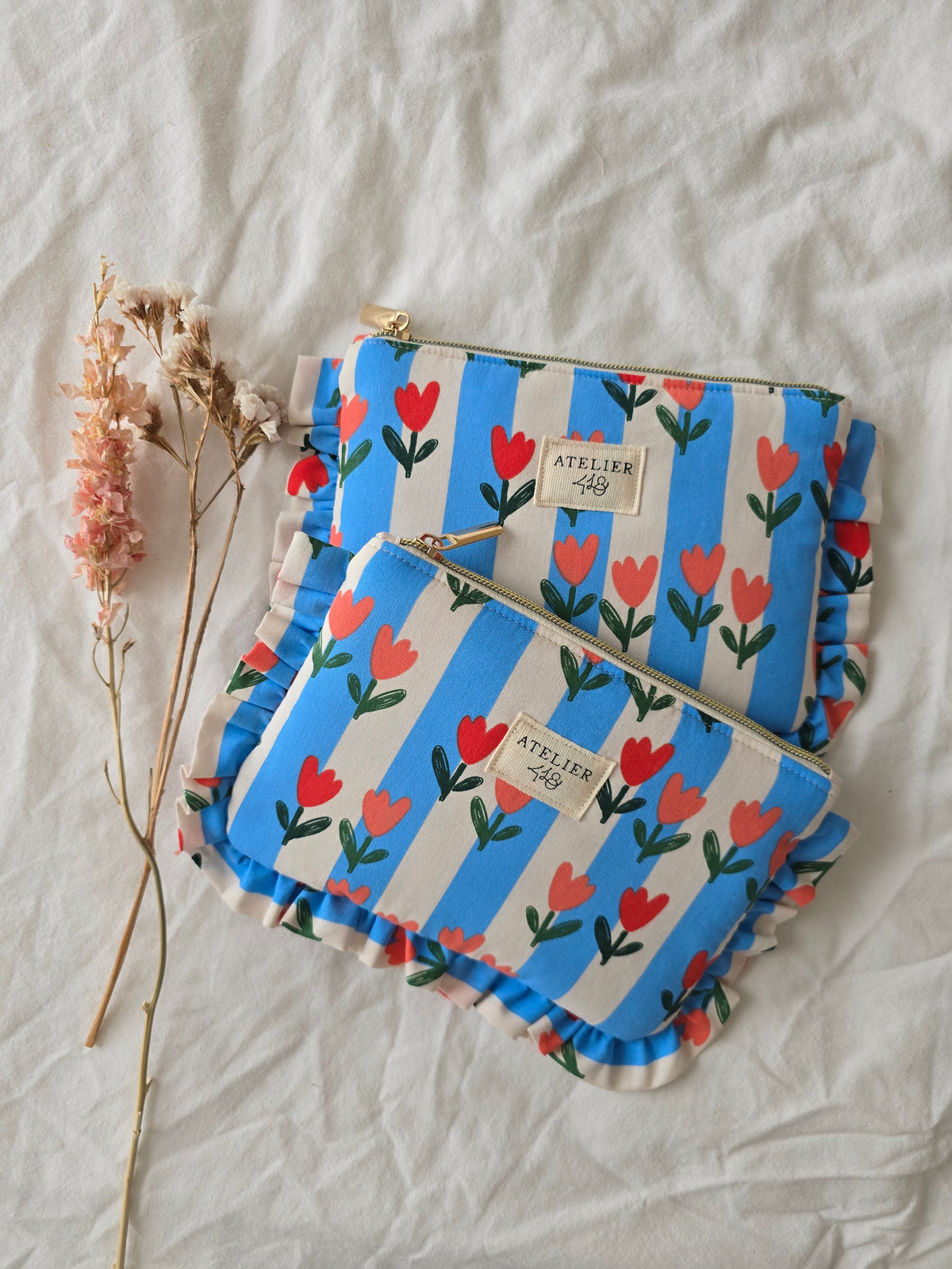✄‎ ‎ Pochette plate - Tulipes