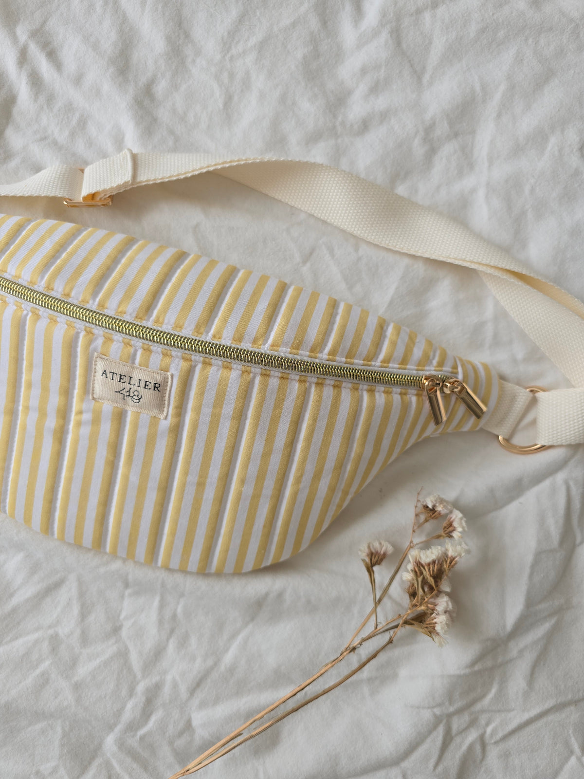 ✄‎ ‎ Sac Banane Rayures Jaunes