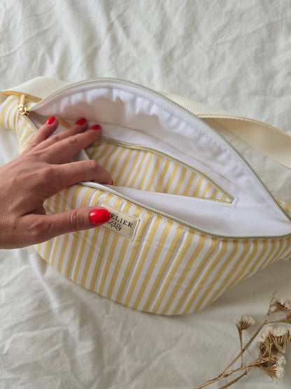 ✄‎ ‎ Sac Banane Rayures Jaunes