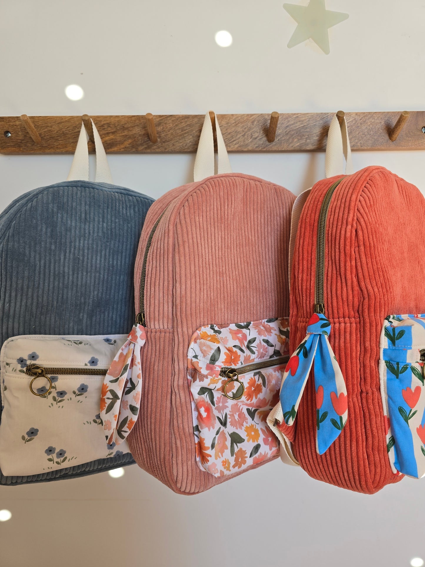 EN STOCK - Sac à dos maternelle zippé Velours Kaki - Forêt