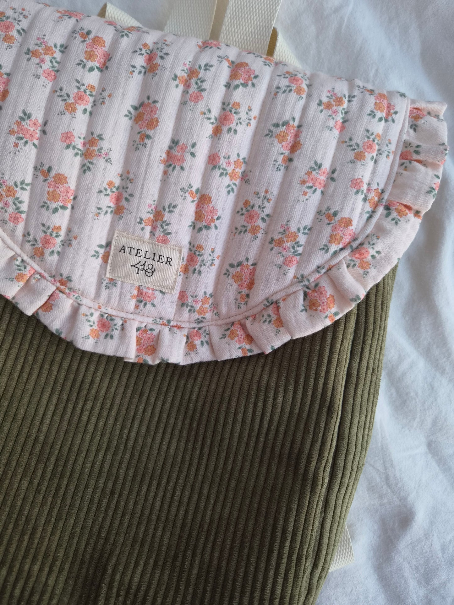 ✄‎ ‎ ‎Sac à dos maternelle à rabat Kaki - Camille