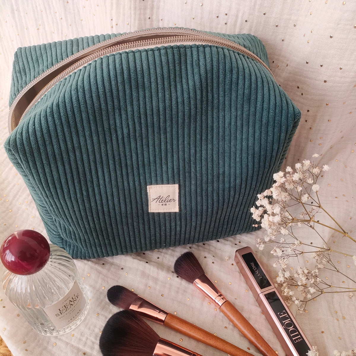 ✄‎ Trousse de Toilette - Velours Vert