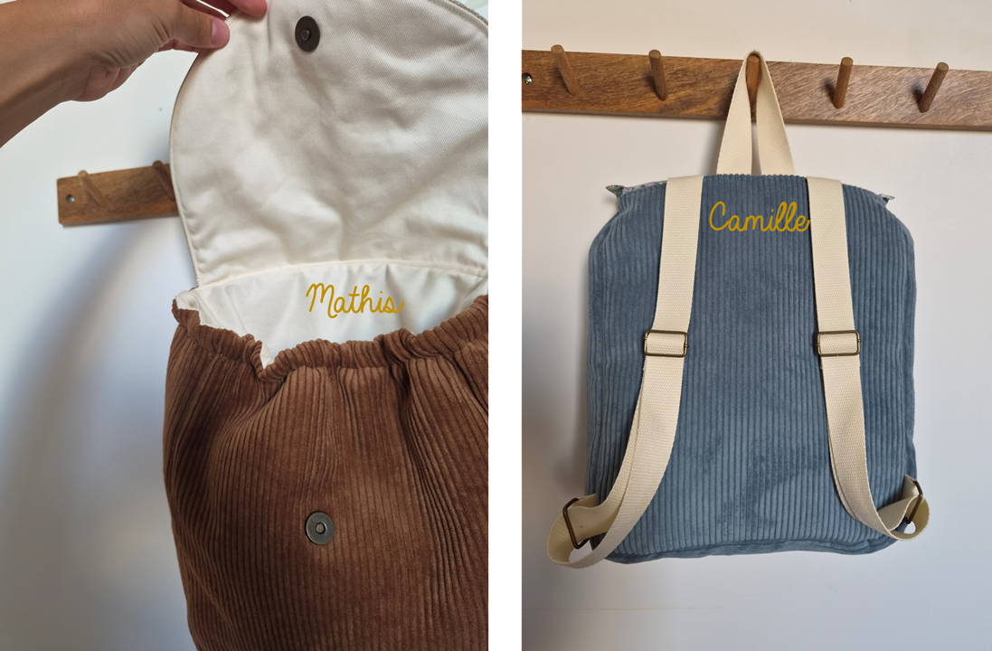 ✄‎ ‎ Sac à dos maternelle à rabat Jeans - Liberty Dahlia