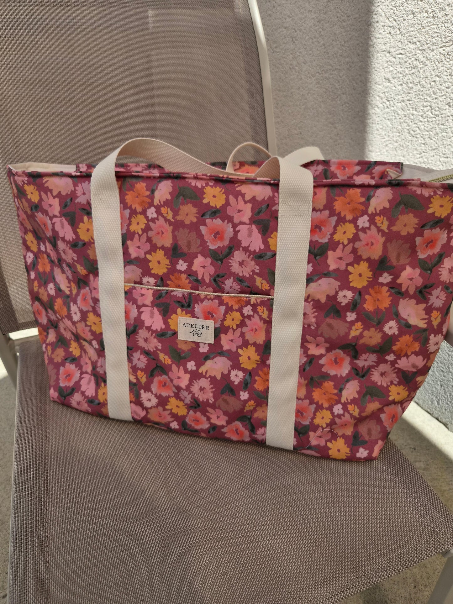 EN STOCK - Cabas Camélia Aubergine
