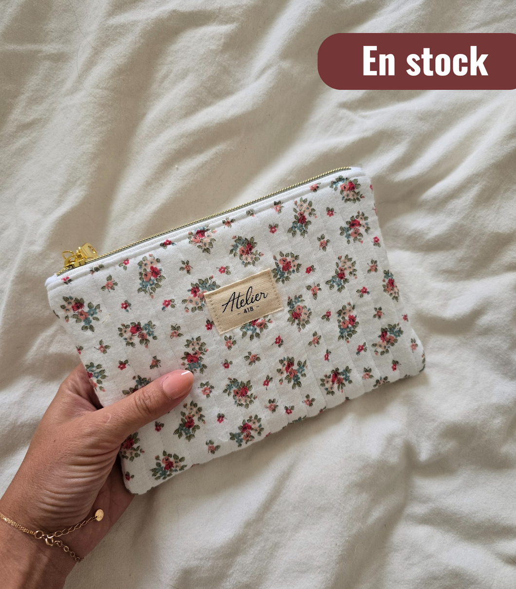 ①‎ ‎ Pochette plate XS Fleurs rouges