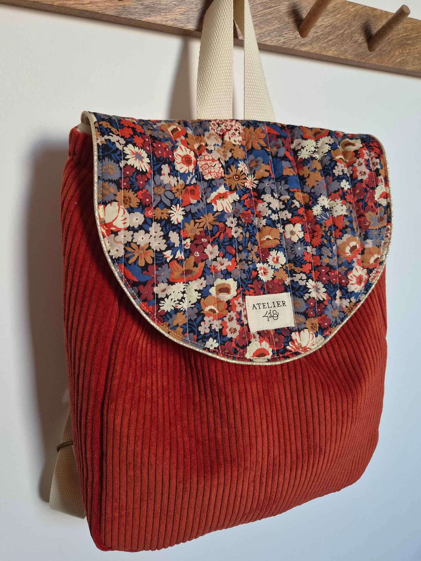 ✄‎ ‎ ‎Sac à dos maternelle à rabat Terracotta - Ambre