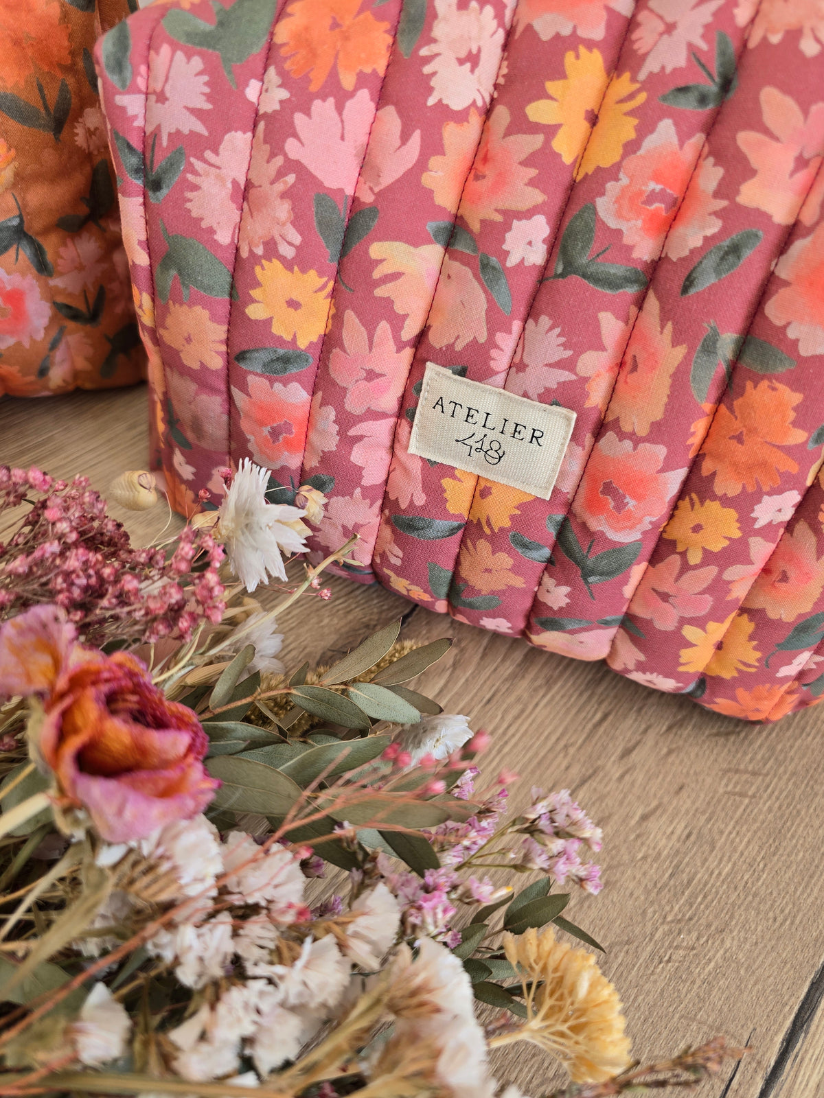 ✄‎ Trousse de Toilette - Camélia Aubergine