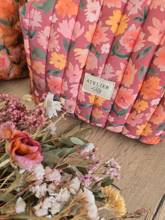✄‎ Trousse de Toilette - Camélia Aubergine