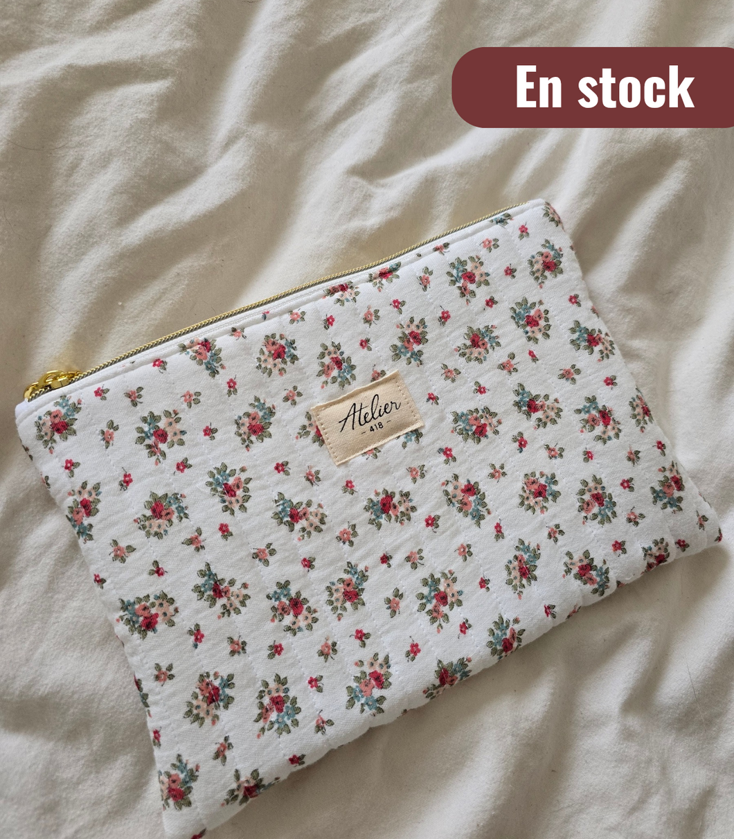①‎ ‎ Pochette plate S Fleurs rouges