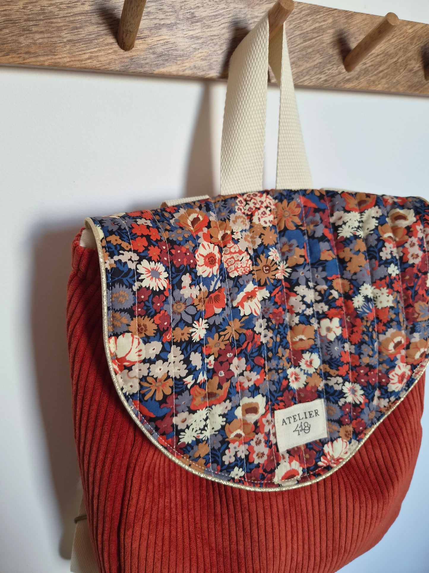 ✄‎ ‎ ‎Sac à dos maternelle à rabat Terracotta - Ambre