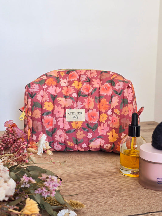 ✄‎ Trousse de Toilette - Camélia Aubergine