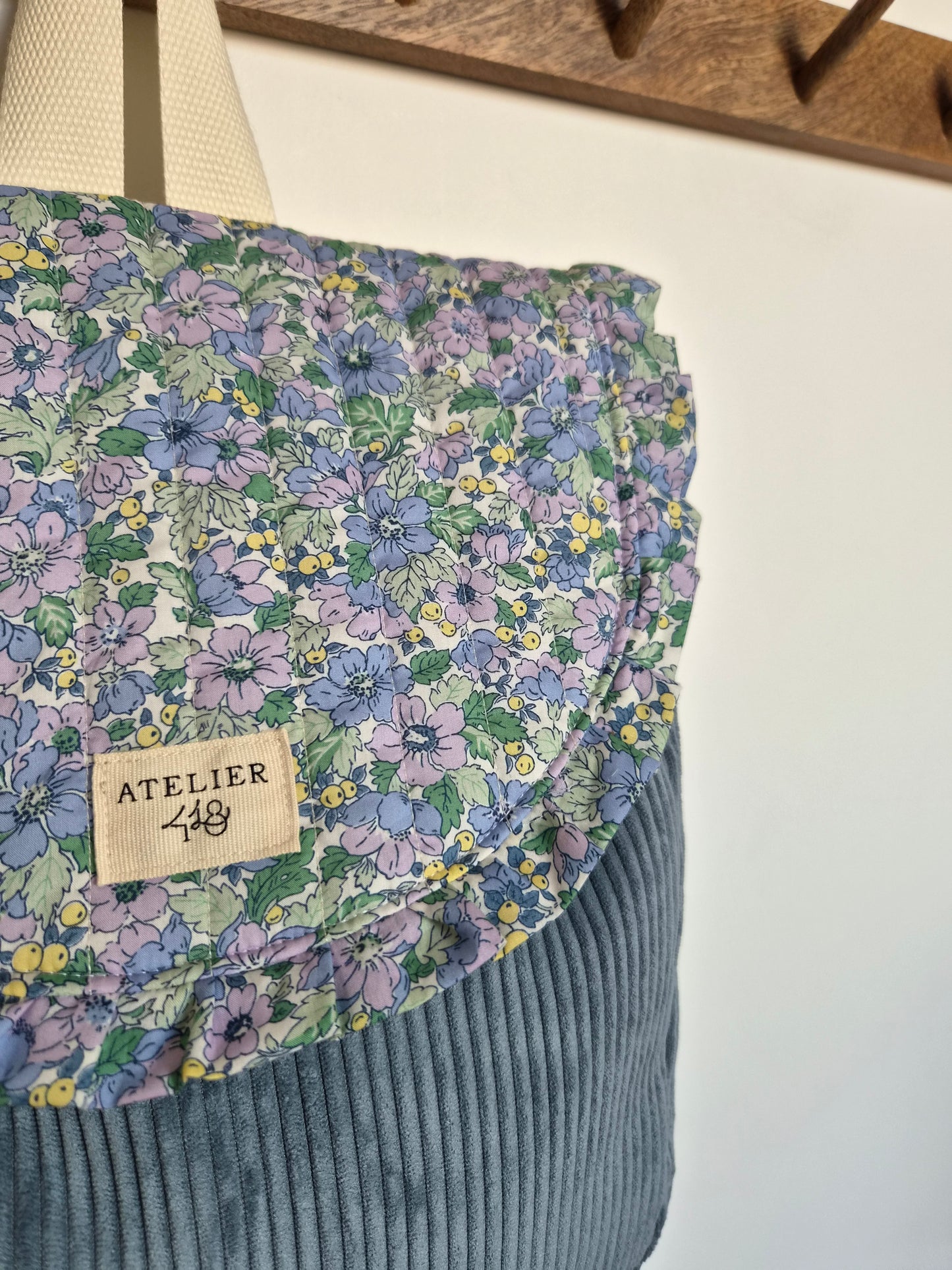 ✄‎ ‎ Sac à dos maternelle à rabat Jeans - Liberty Dahlia