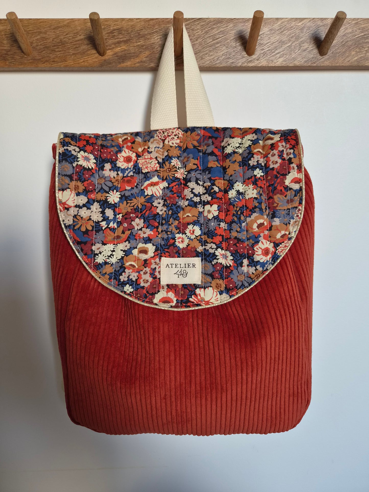 ✄‎ ‎ ‎Sac à dos maternelle à rabat Terracotta - Ambre